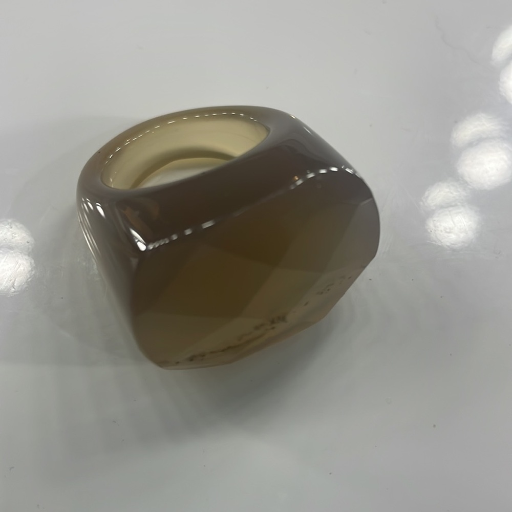 Smokey Quartz Cocktail, Faceted Gemstone, Chunky Ring, Size 9.5